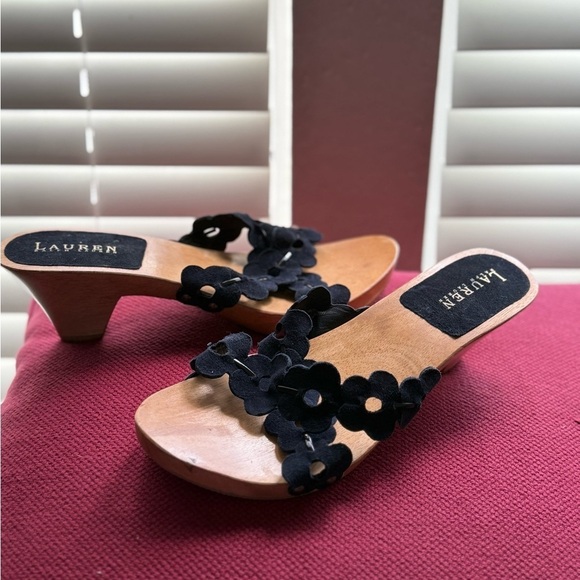Ralph Lauren Shoes - Ralph Lauren Dark Blue Floral Women's Sandals